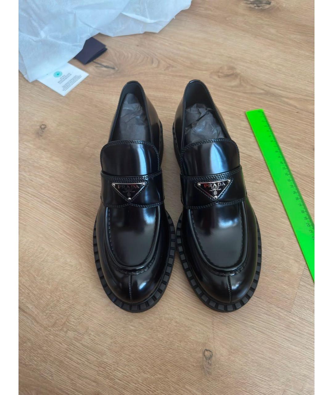 PRADA Черные кожаные лоферы, фото 2
