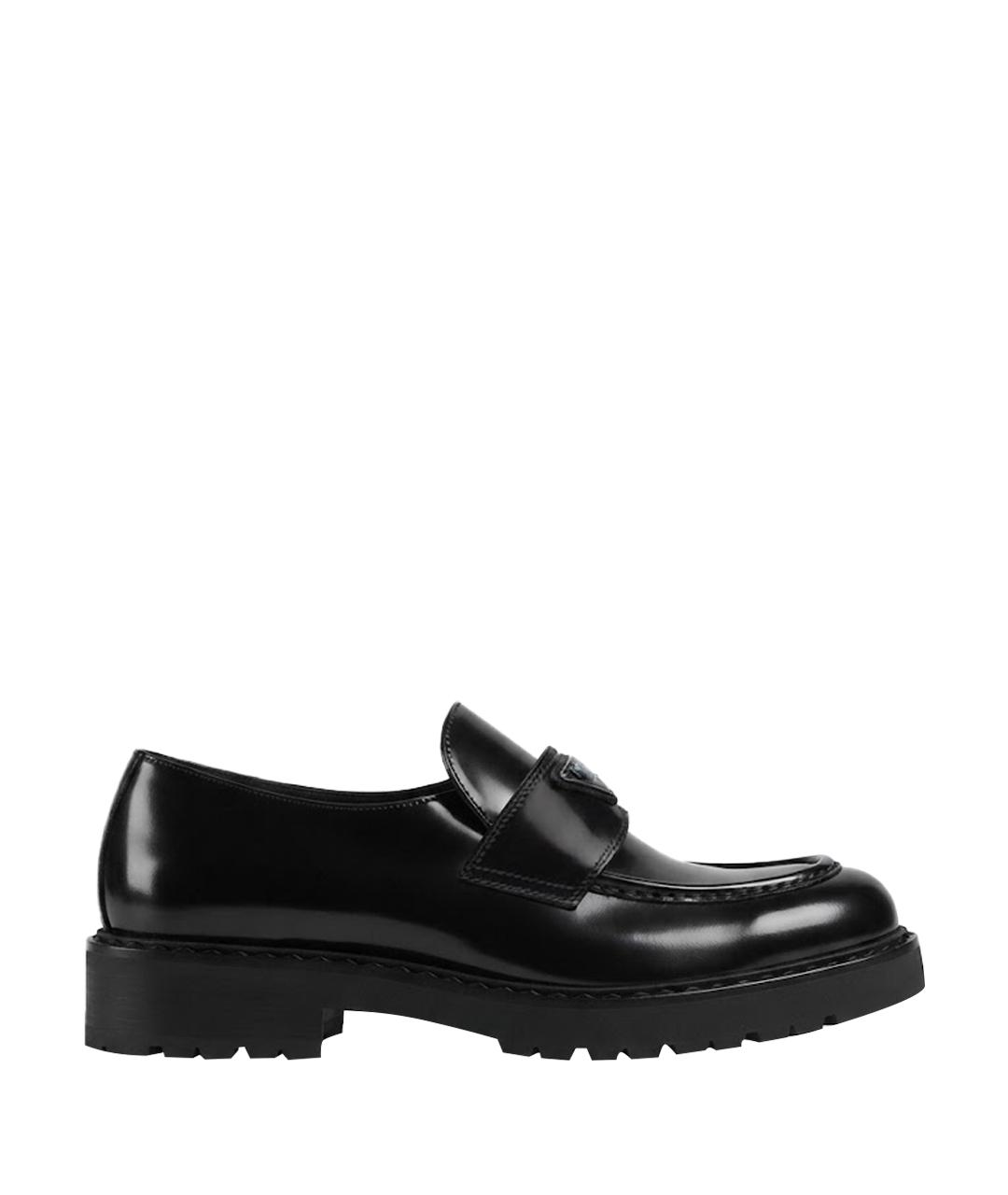 PRADA Черные кожаные лоферы, фото 1
