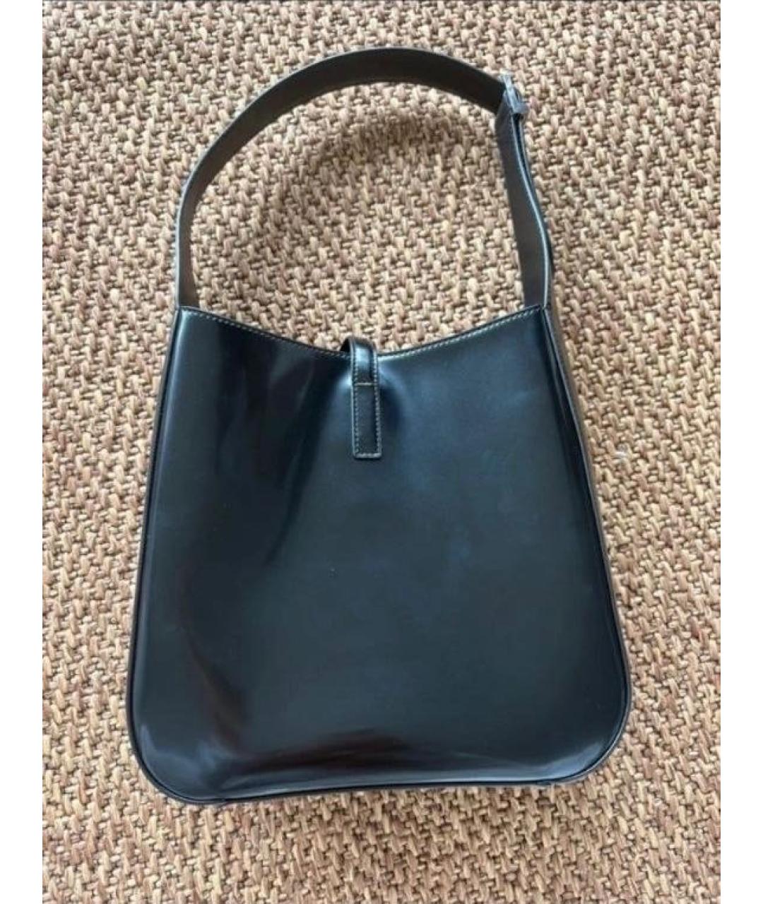 SAINT LAURENT Черная сумка через плечо из лакированной кожи, фото 4