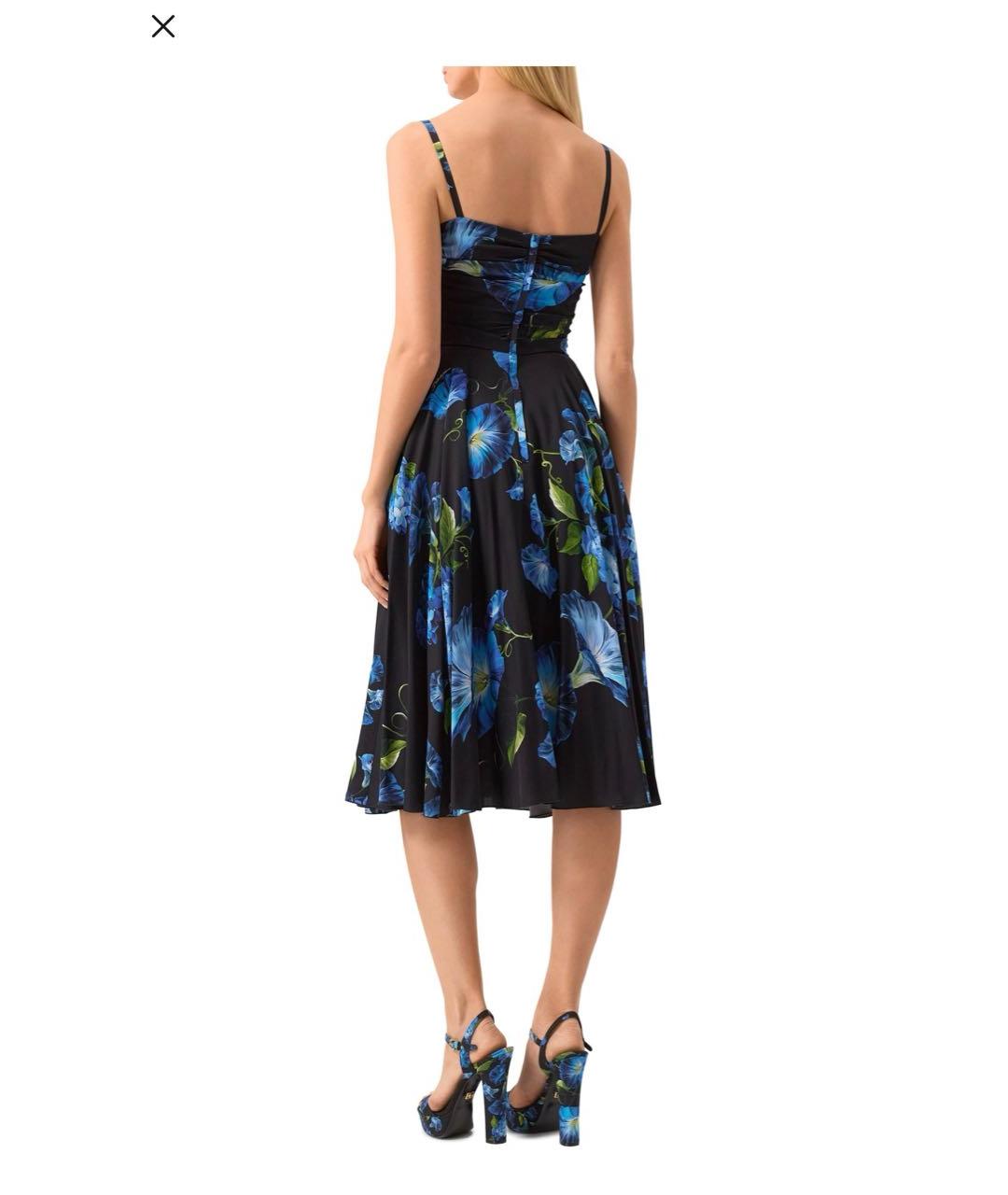 DOLCE&GABBANA Мульти шелковое коктейльное платье, фото 4
