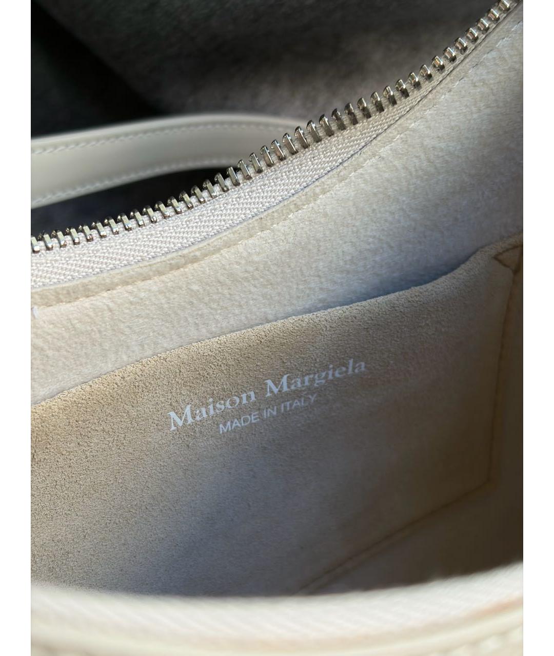MAISON MARGIELA Бежевая кожаная сумка через плечо, фото 7