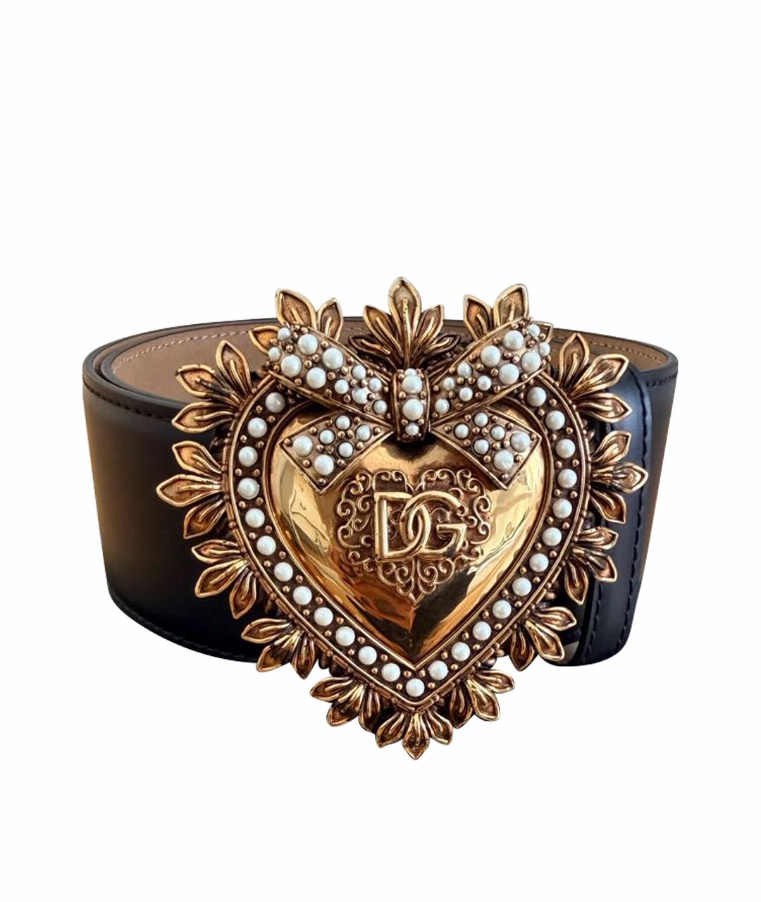 DOLCE&GABBANA Черный кожаный ремень, фото 1