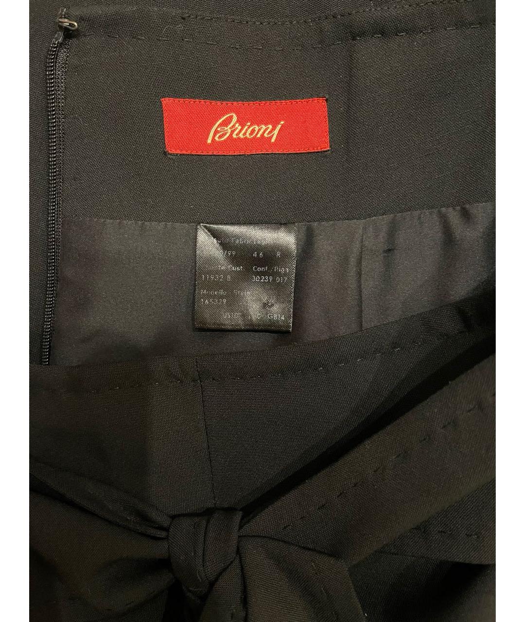 BRIONI Черная шерстяная юбка миди, фото 3