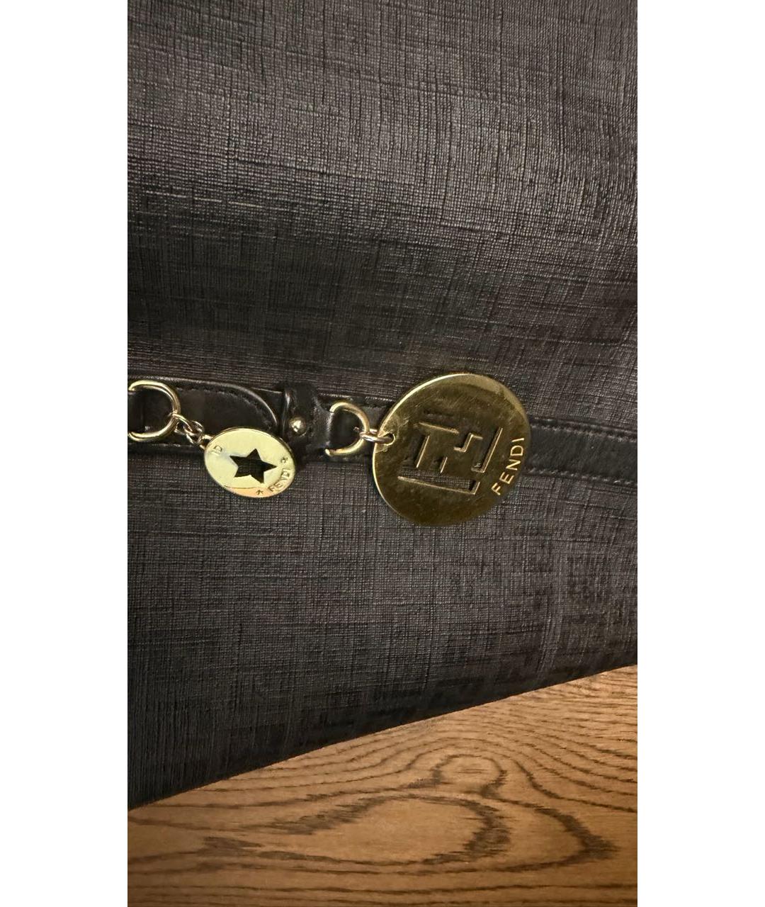 FENDI Черная сумка тоут из канвы, фото 2