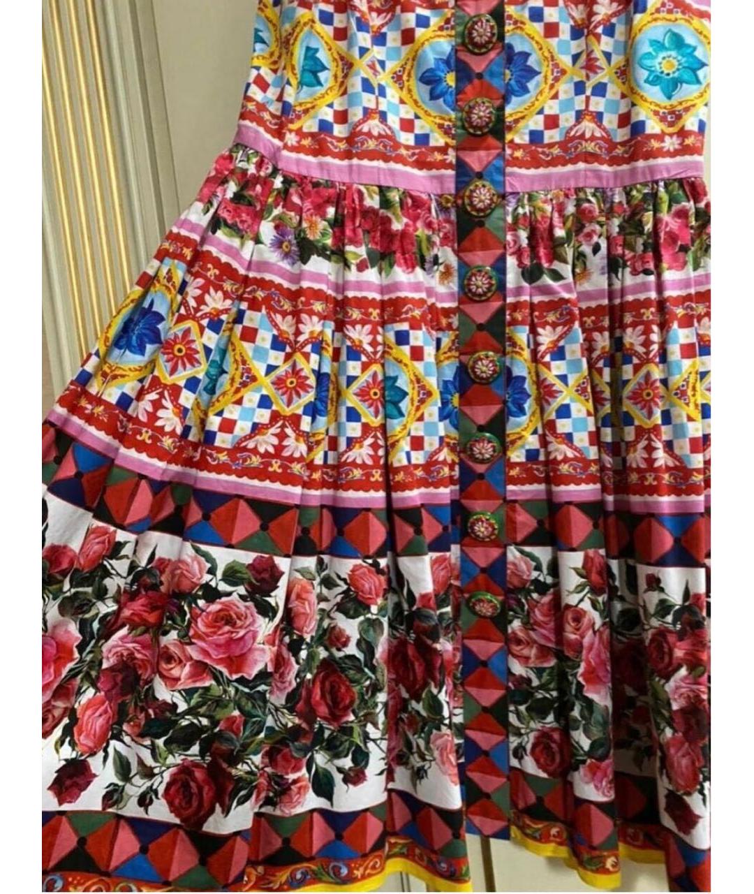 DOLCE&GABBANA Мульти хлопковый сарафан, фото 7