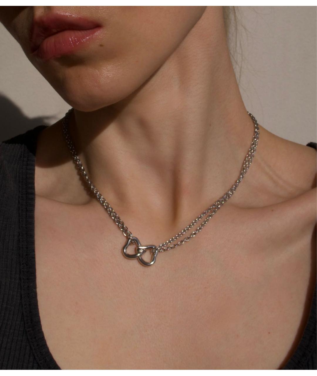 SAINT LAURENT Серебряное серебряное колье, фото 3