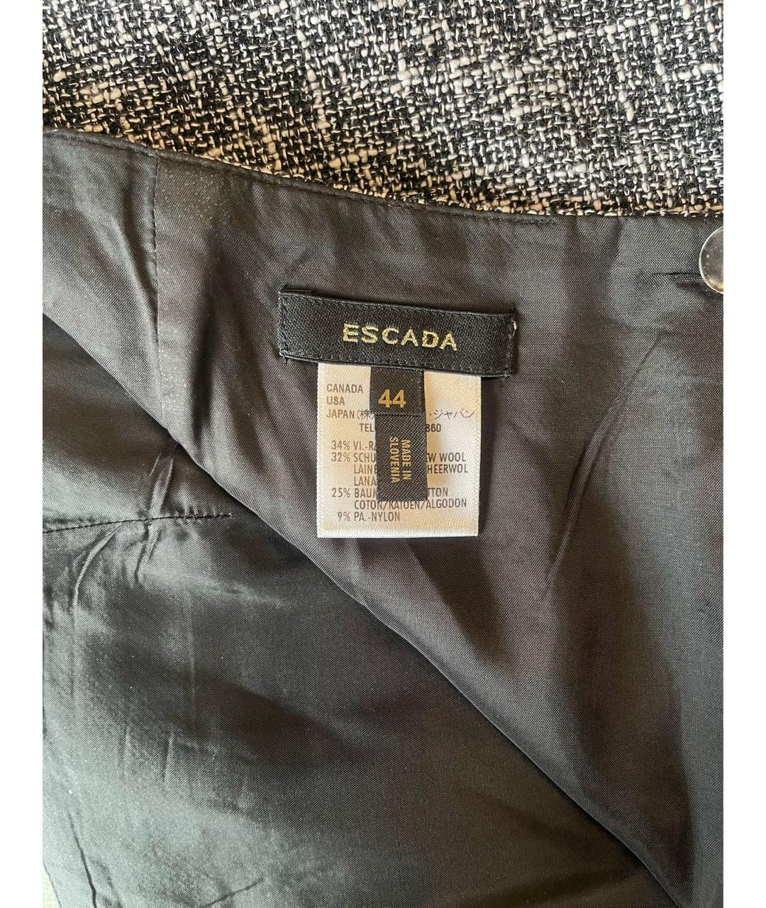 ESCADA Черная шерстяная юбка миди, фото 3