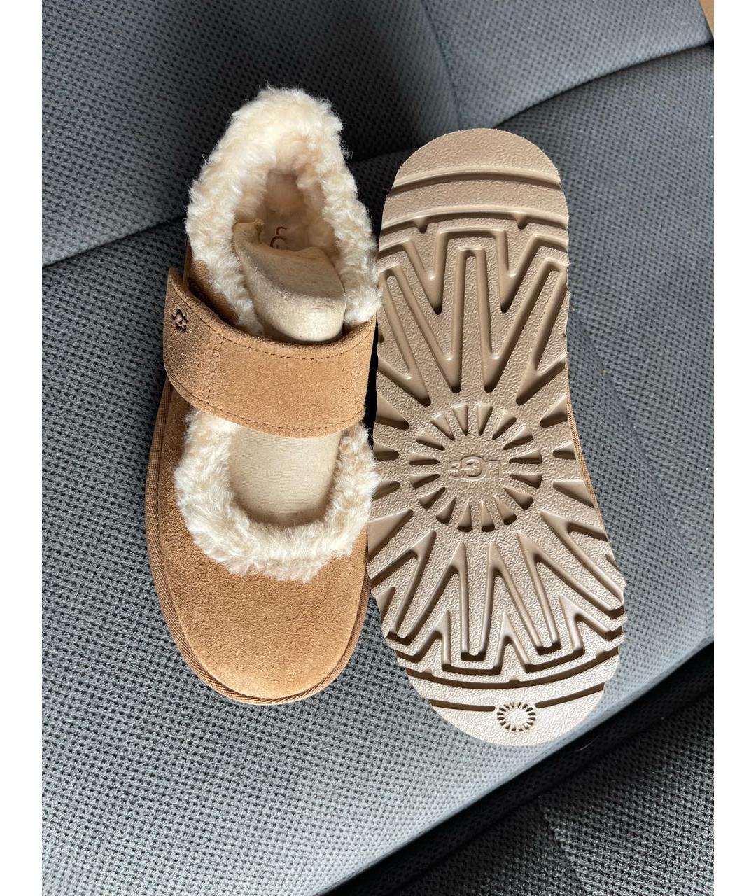 UGG Коричневые замшевые балетки, фото 7