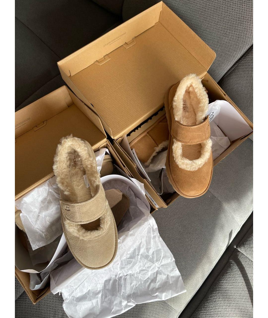 UGG Коричневые замшевые балетки, фото 5