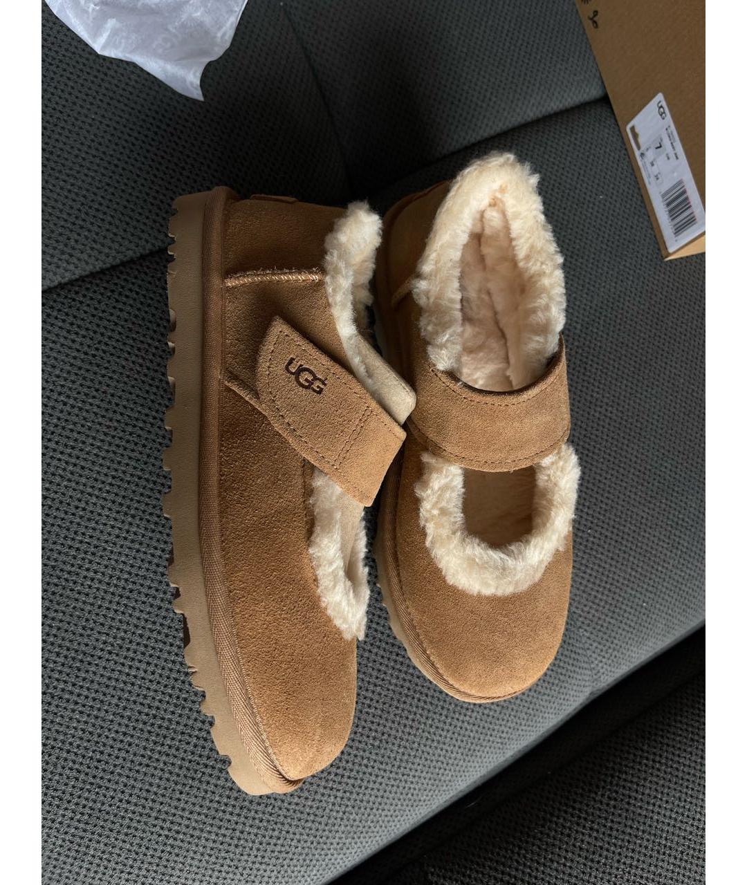 UGG Коричневые замшевые балетки, фото 9