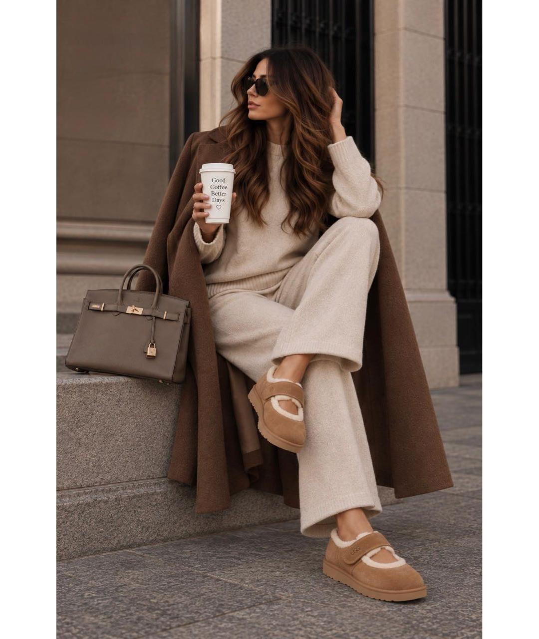 UGG Коричневые замшевые балетки, фото 4