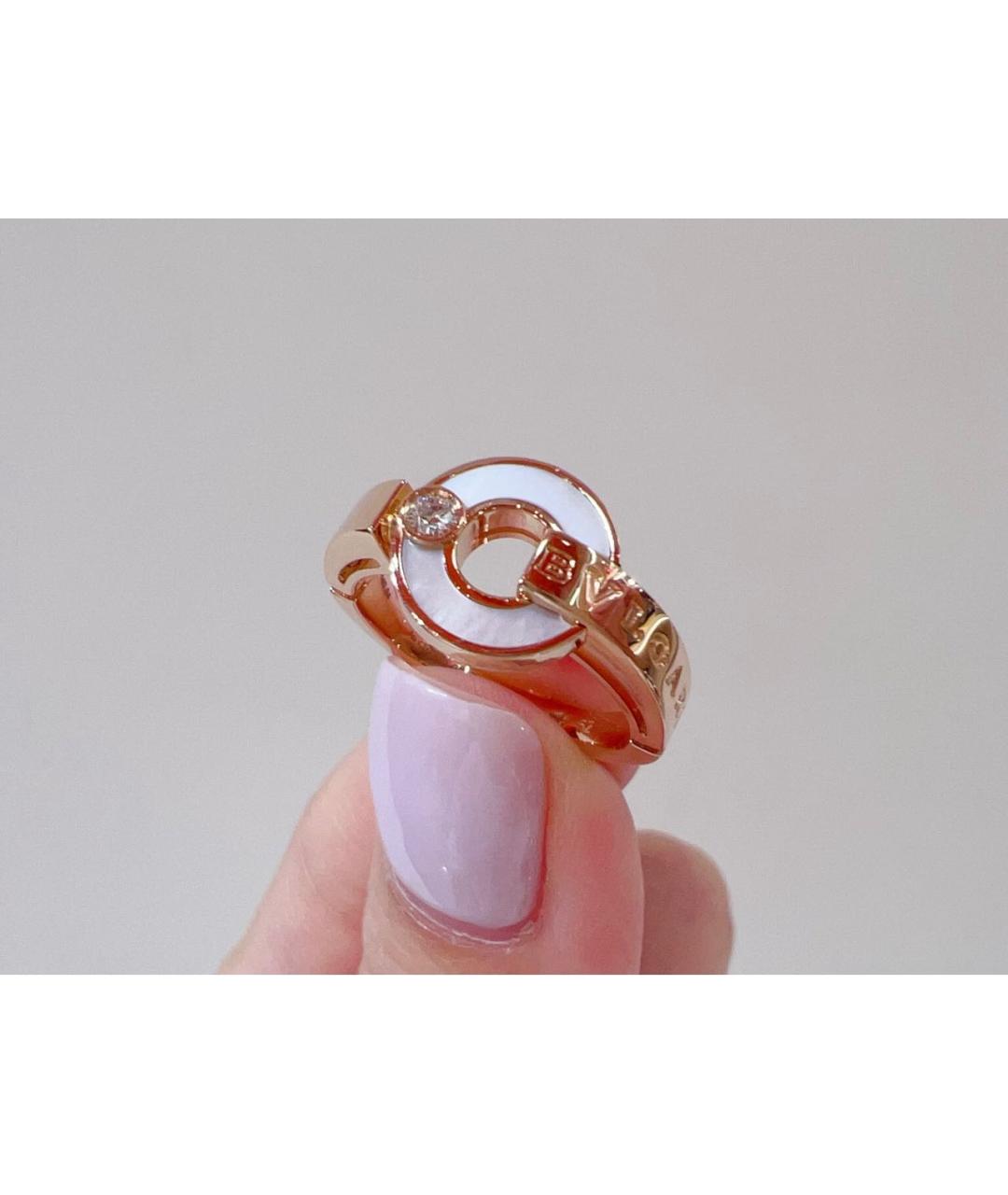 BVLGARI Белое кольцо из розового золота, фото 5