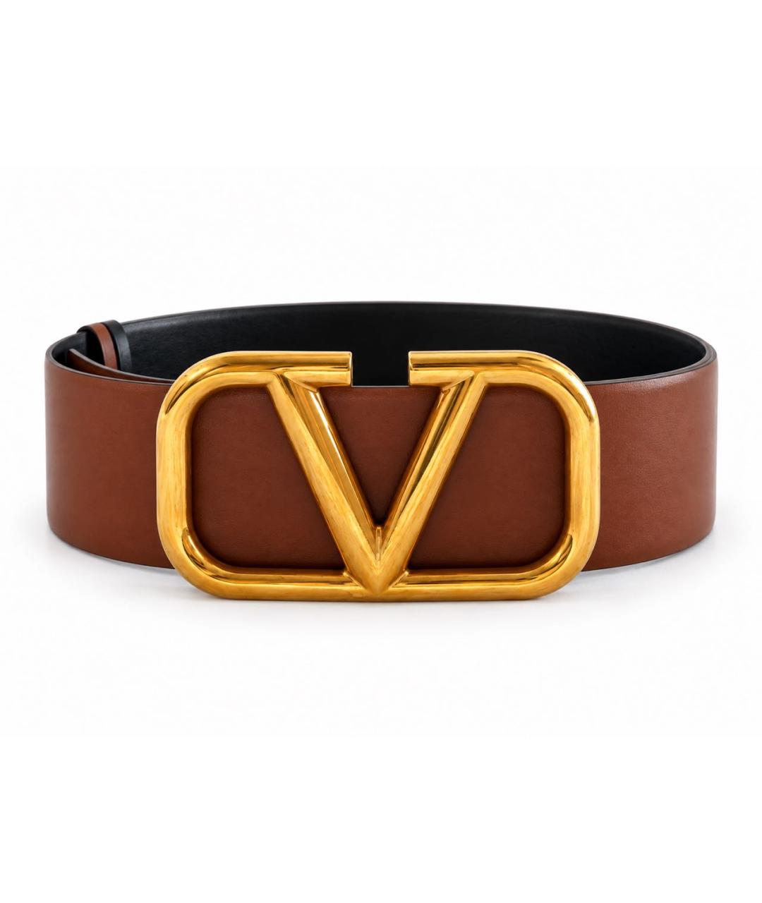 VALENTINO Коричневый кожаный ремень, фото 2
