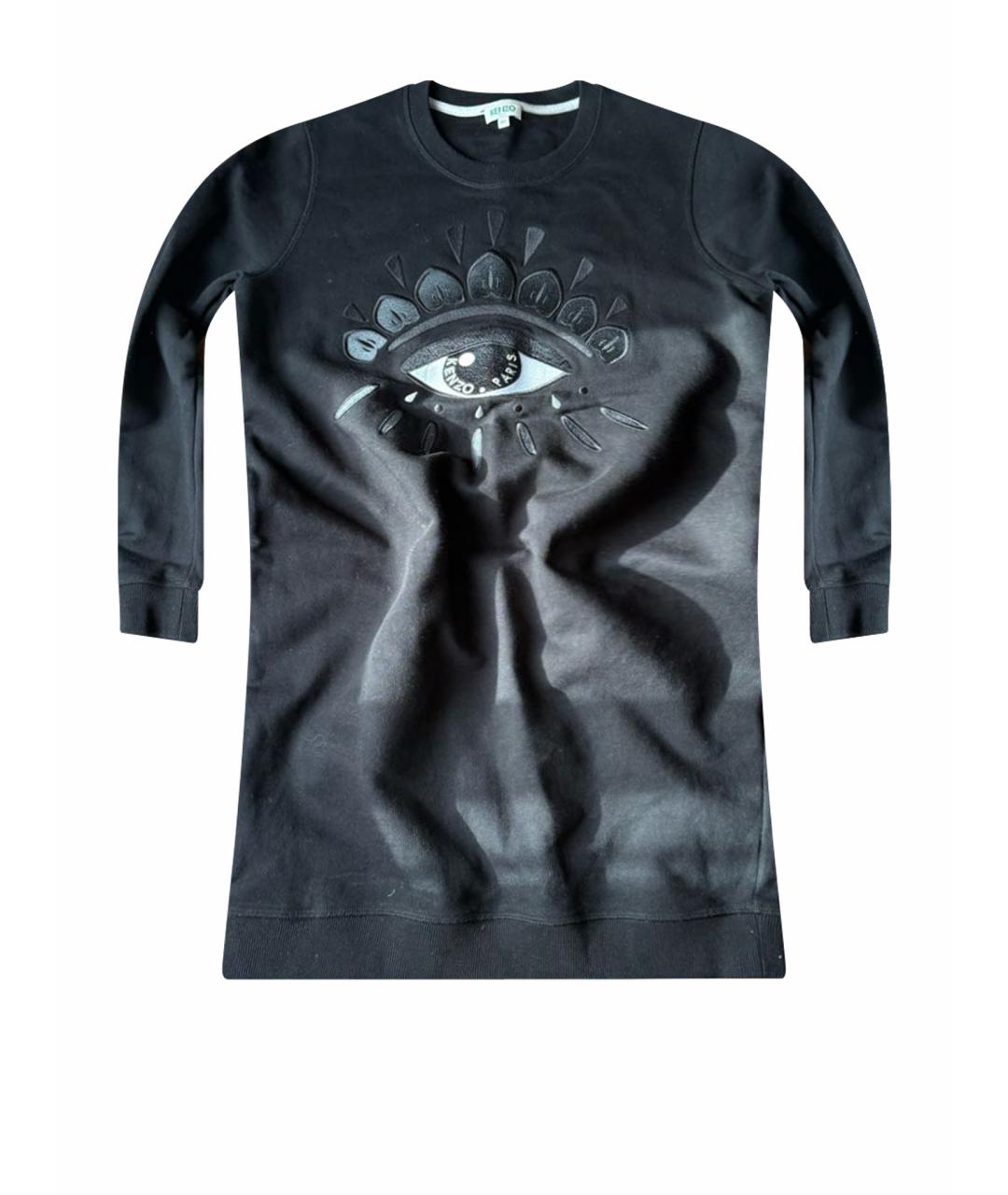 KENZO Черное хлопковое платье, фото 1