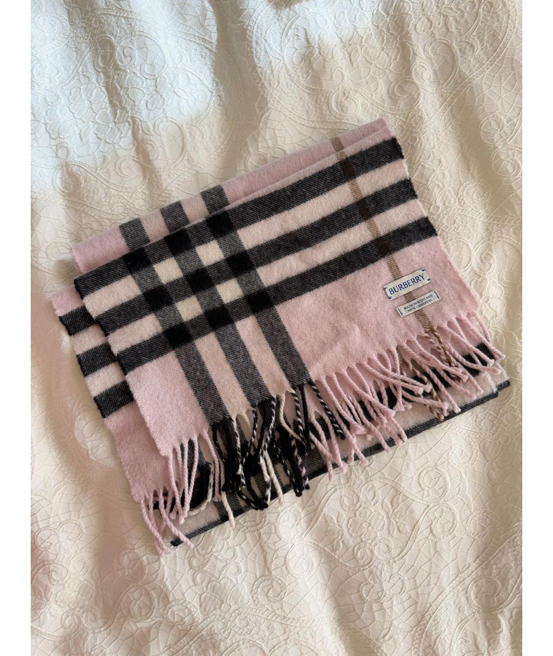 BURBERRY Розовый кашемировый шарф, фото 4
