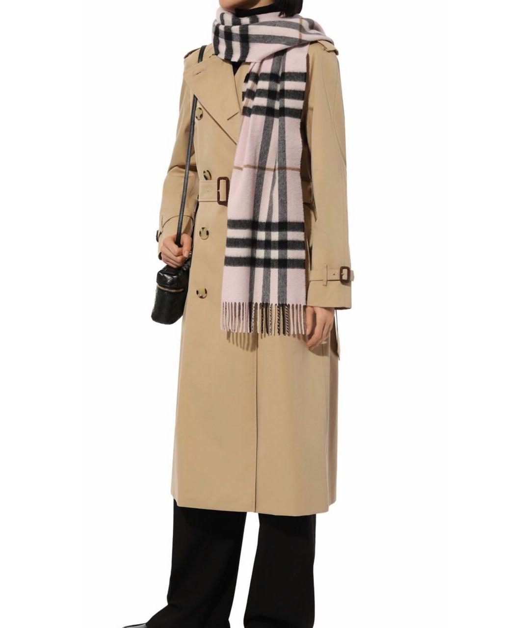 BURBERRY Розовый кашемировый шарф, фото 3