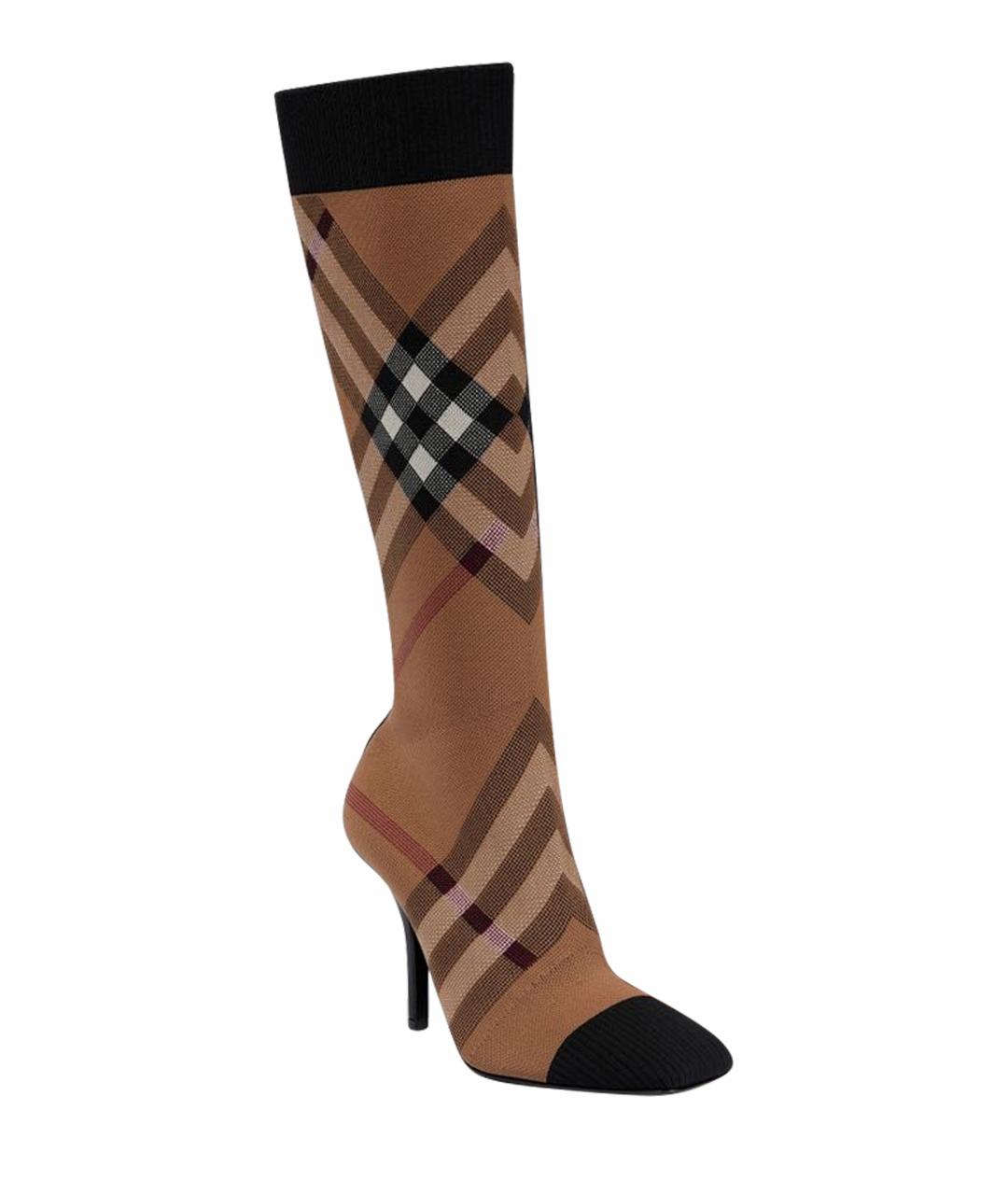 BURBERRY Коричневые текстильные сапоги, фото 1