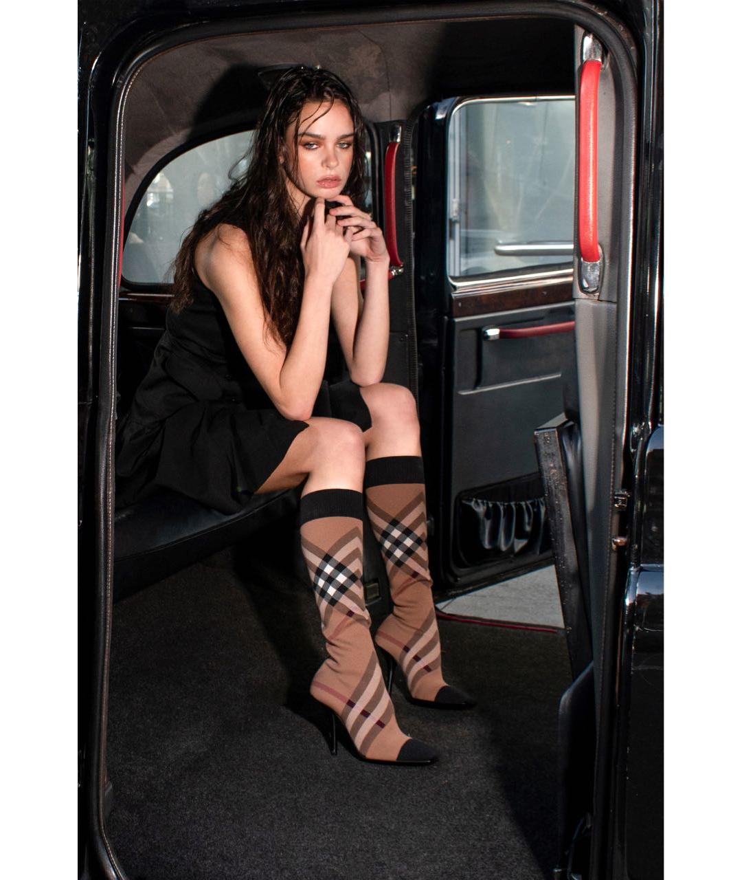 BURBERRY Коричневые текстильные сапоги, фото 7