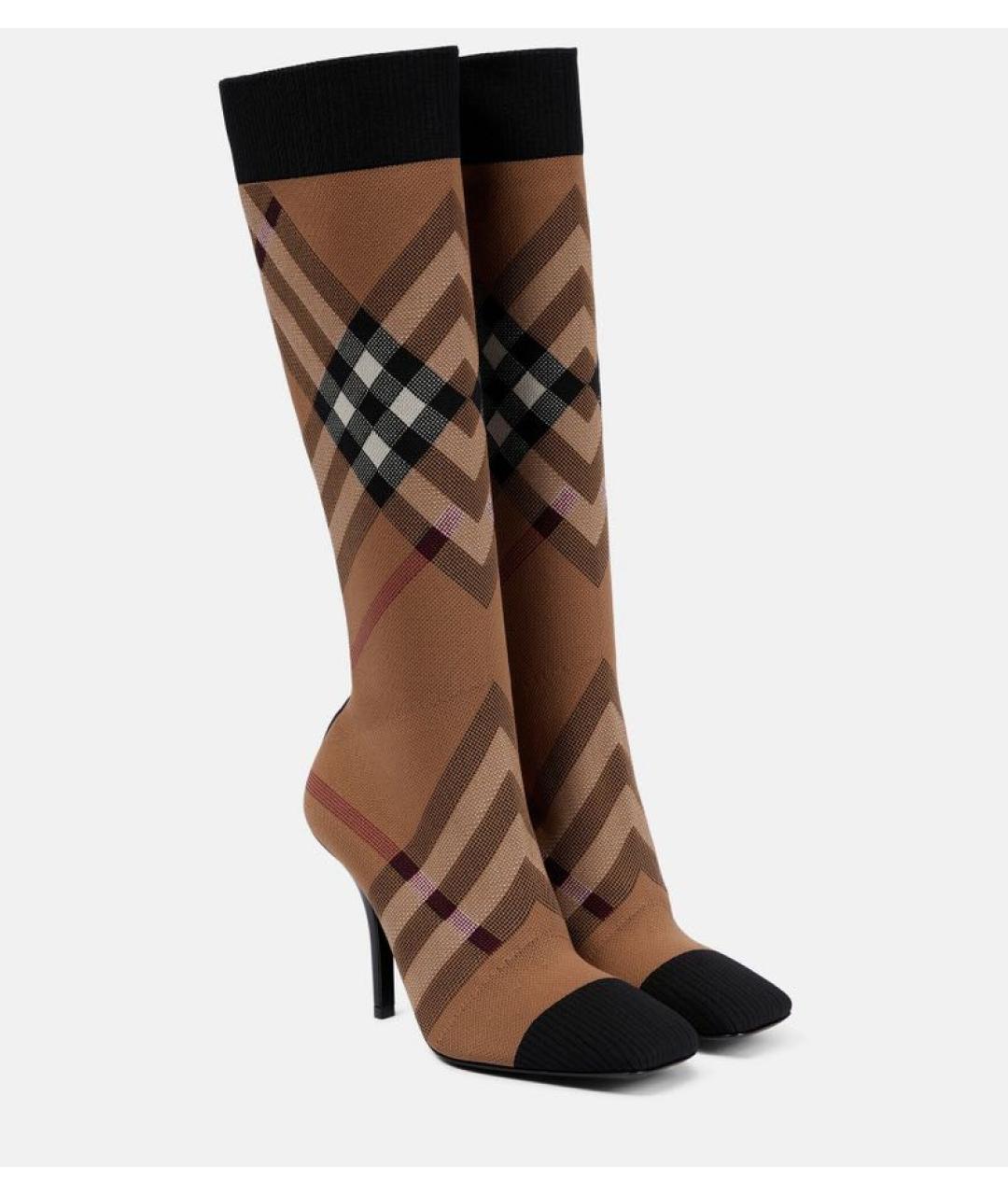 BURBERRY Коричневые текстильные сапоги, фото 8