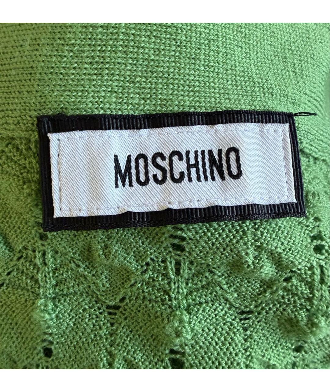 MOSCHINO Зеленый шерстяной джемпер / свитер, фото 3