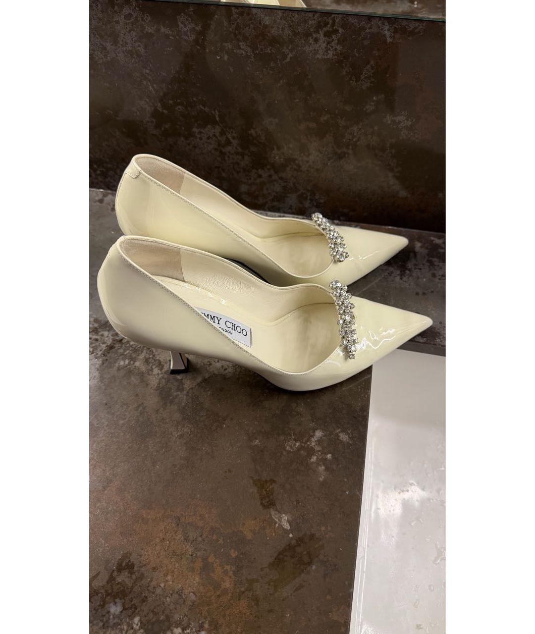 JIMMY CHOO Бежевые кожаные туфли, фото 5