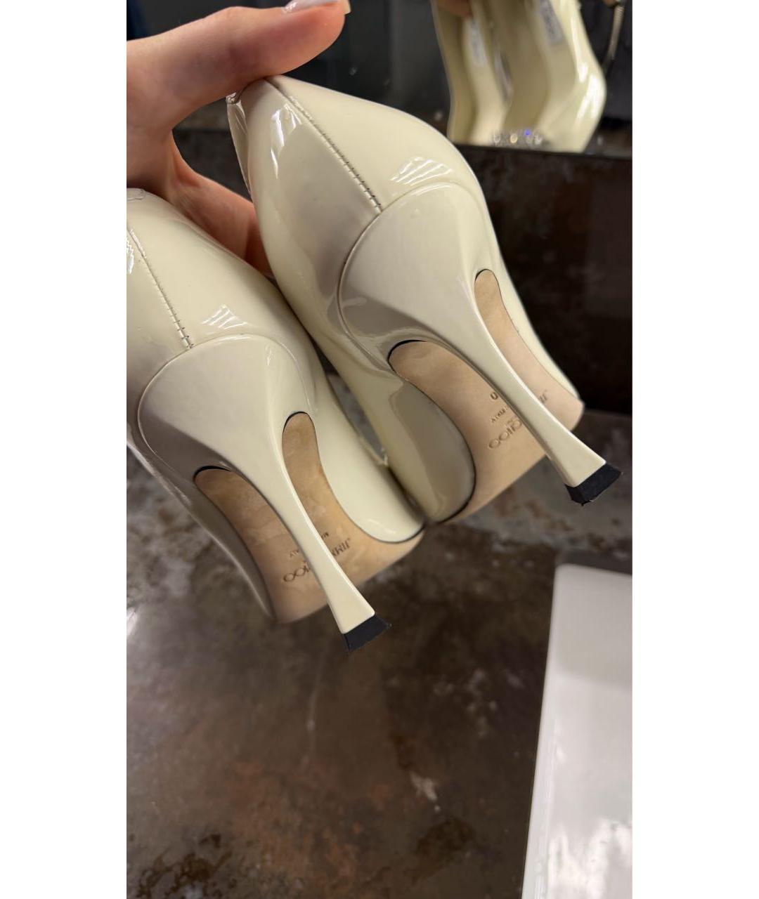 JIMMY CHOO Бежевые кожаные туфли, фото 4