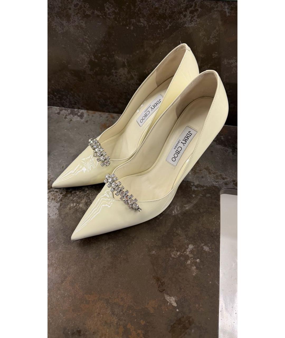 JIMMY CHOO Бежевые кожаные туфли, фото 2