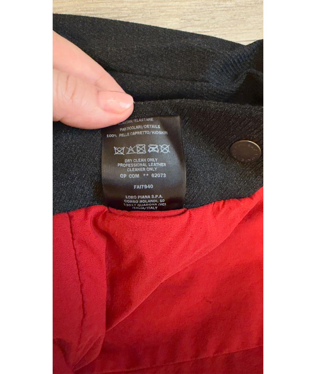 LORO PIANA Антрацитовые шерстяные брюки узкие, фото 8