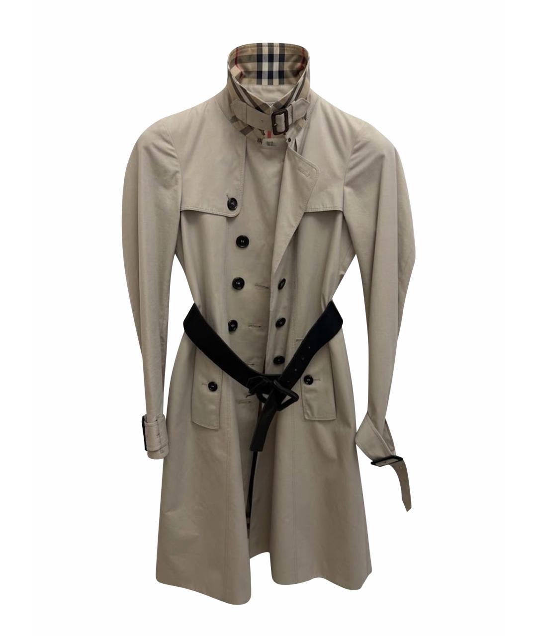 BURBERRY Бежевое хлопковое пальто, фото 1