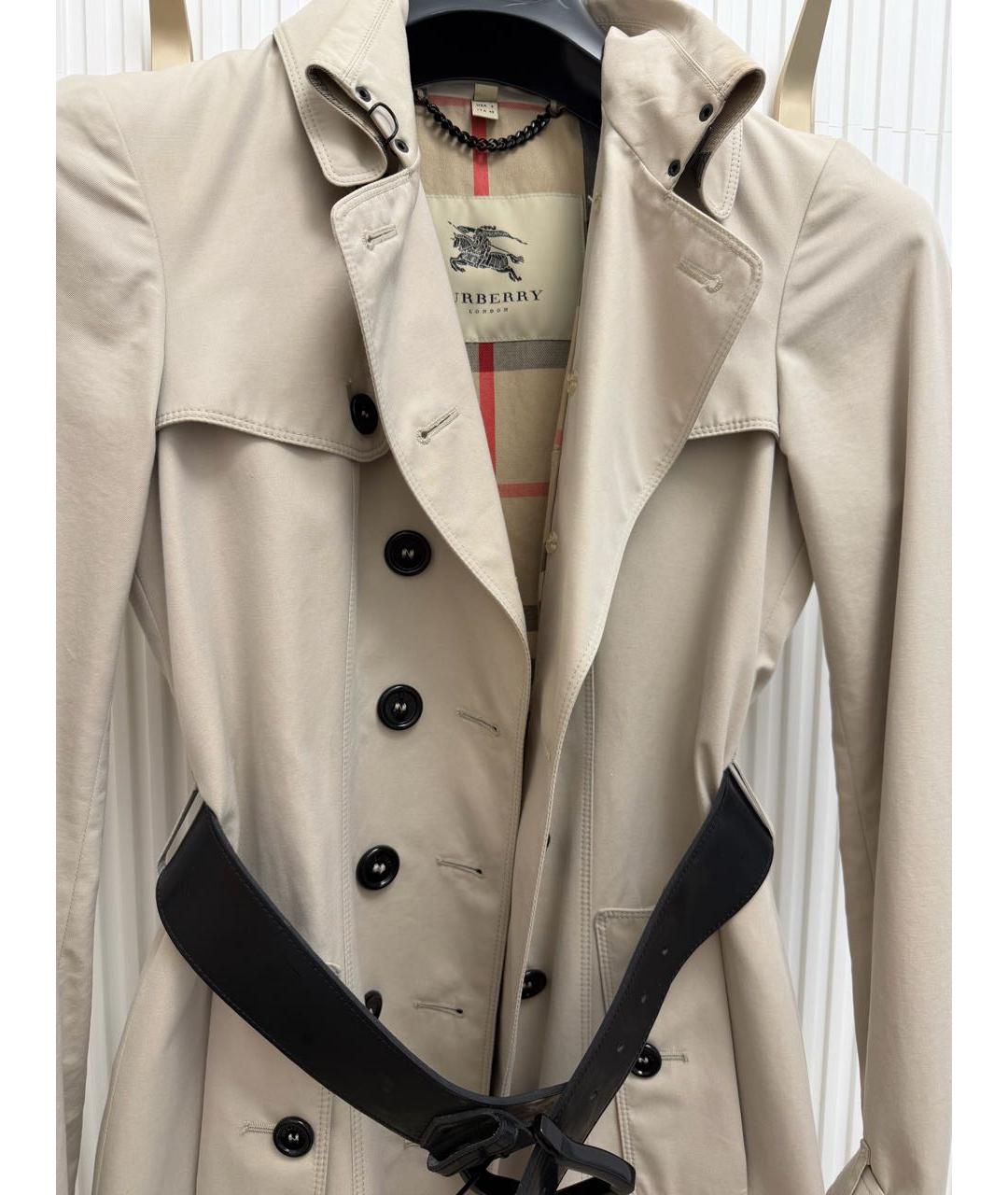 BURBERRY Бежевое хлопковое пальто, фото 4