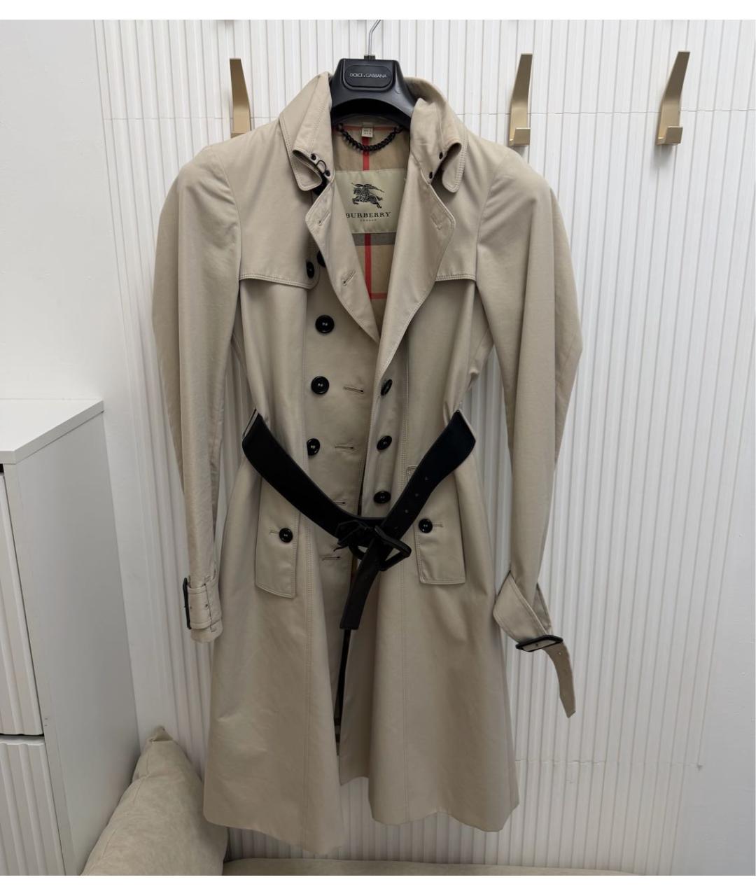 BURBERRY Бежевое хлопковое пальто, фото 5
