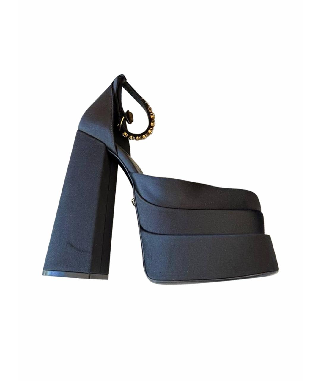 VERSACE Черные текстильные туфли, фото 1