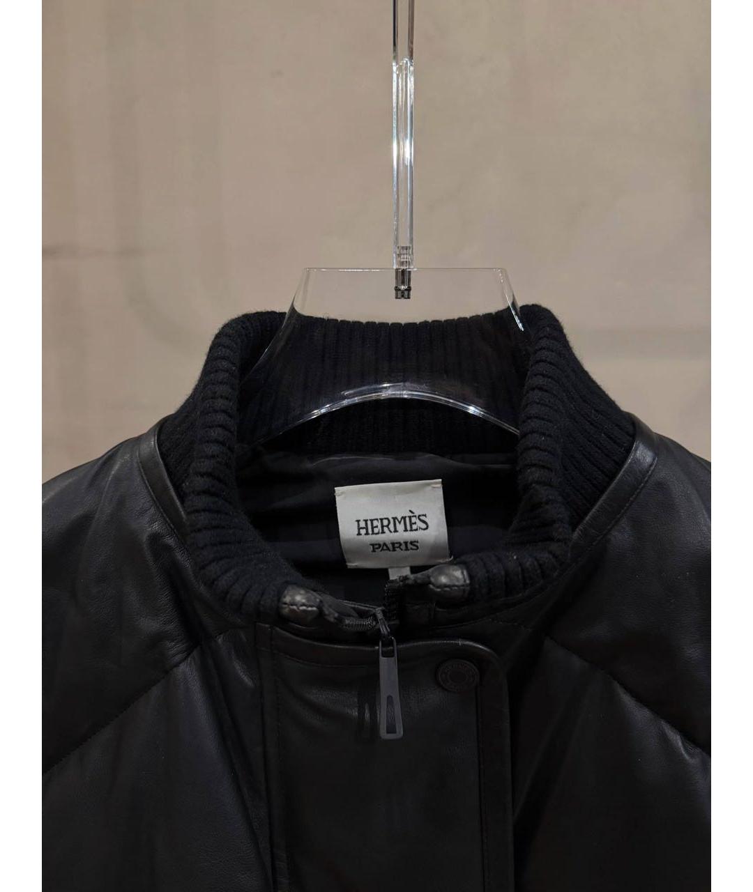 HERMES Черная кожаная куртка, фото 3