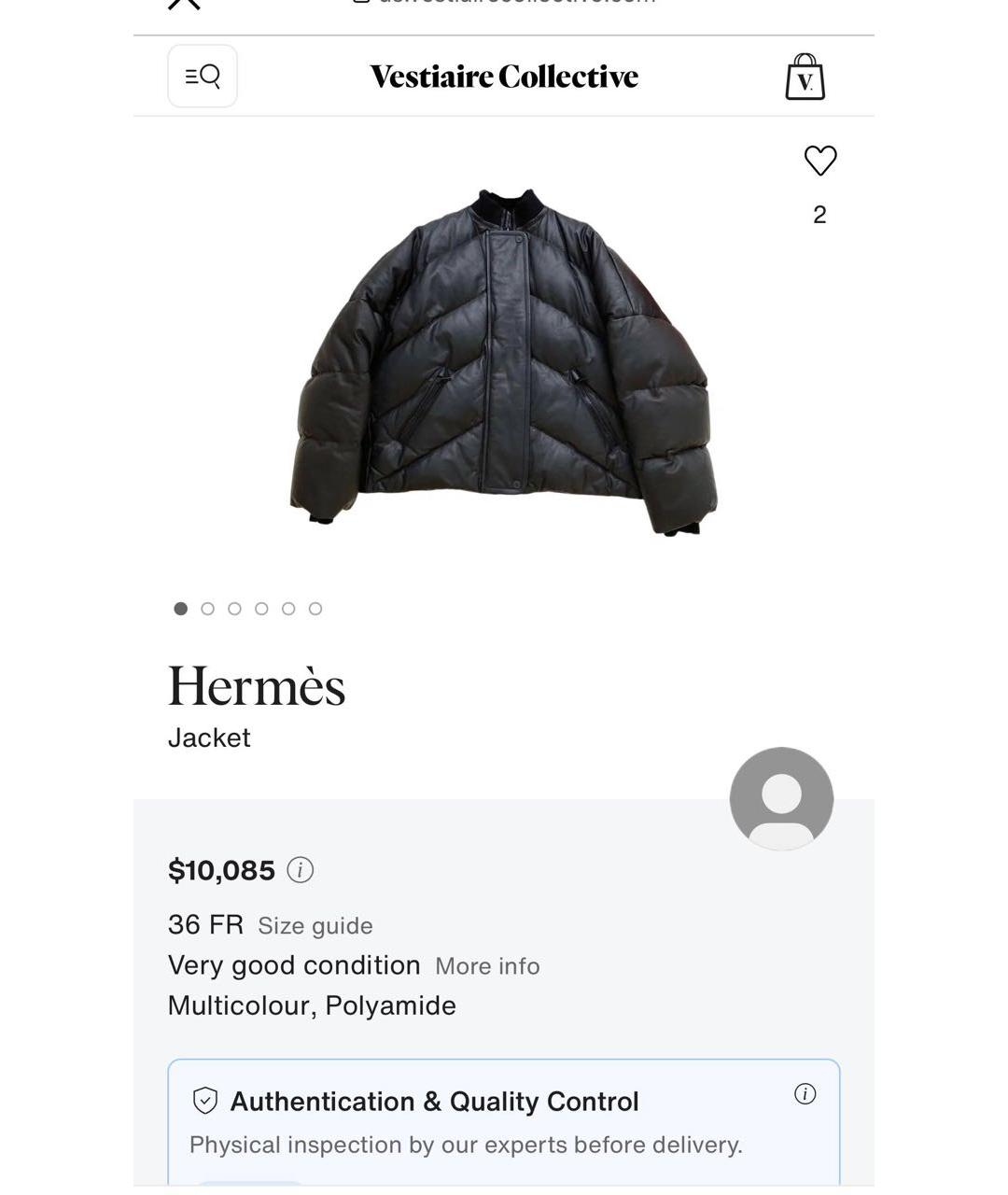 HERMES Черная кожаная куртка, фото 7