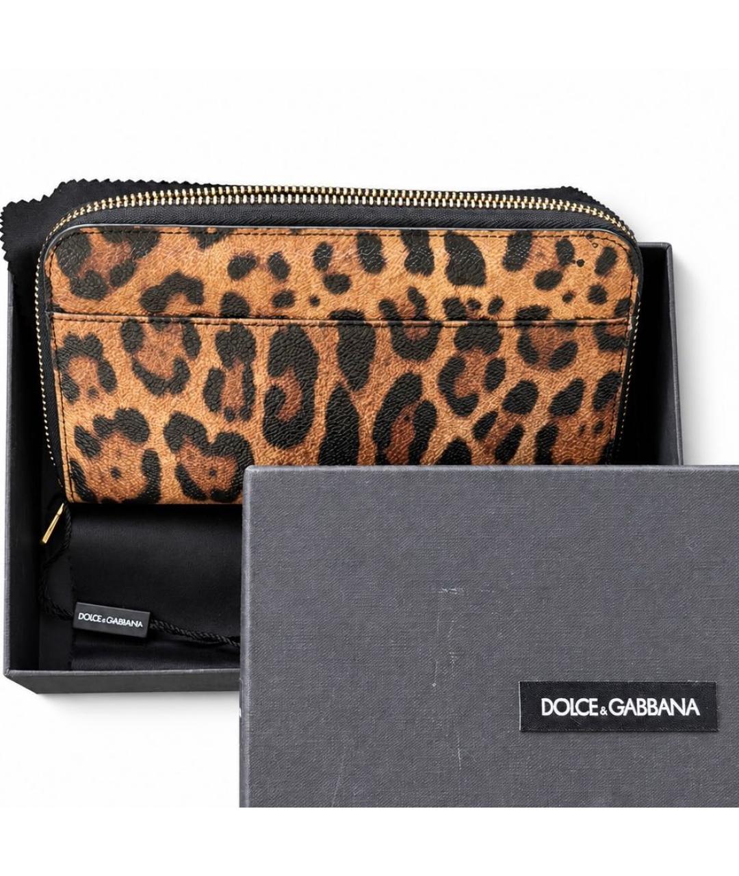 DOLCE&GABBANA Коричневый кожаный кошелек, фото 4