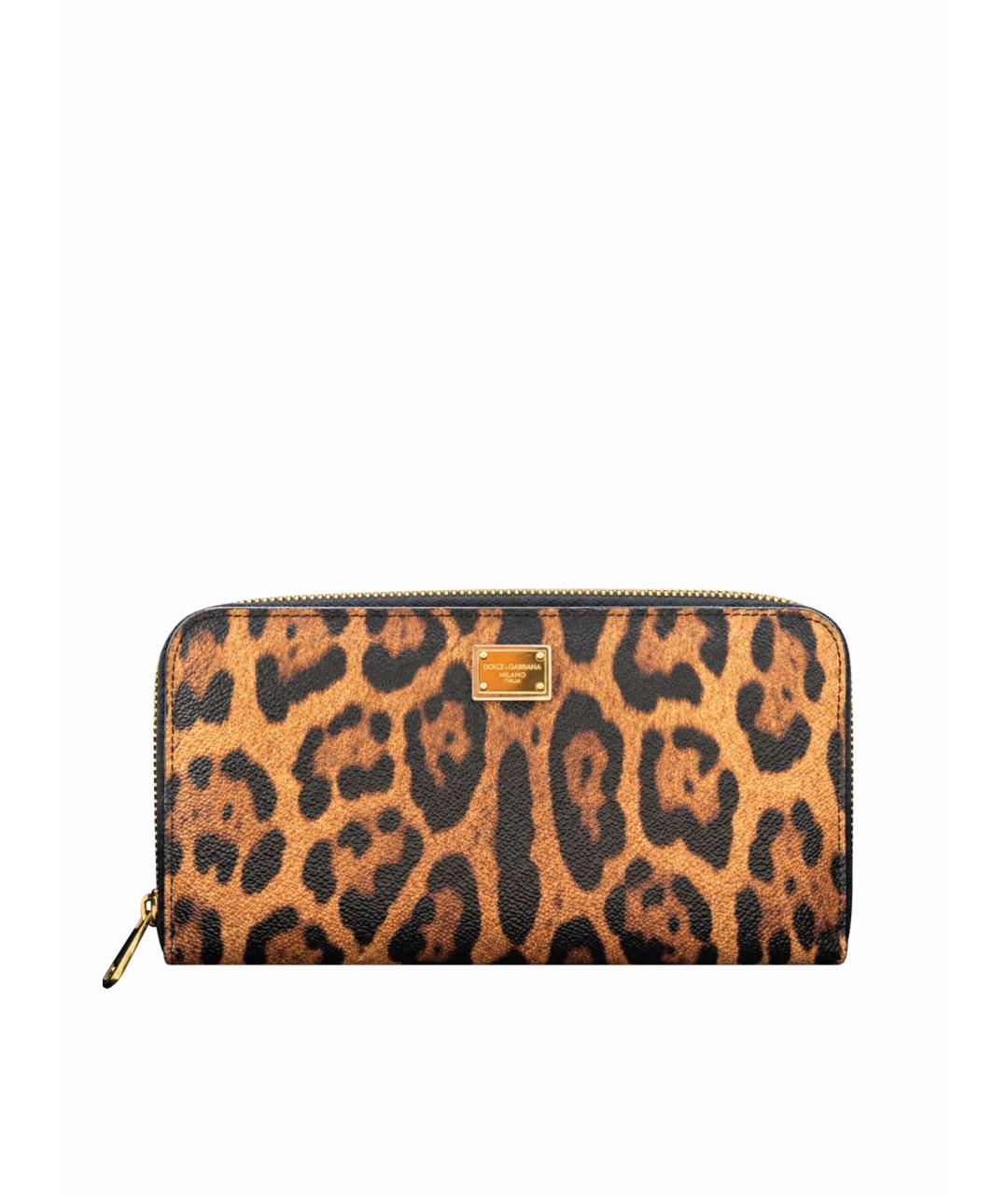 DOLCE&GABBANA Коричневый кожаный кошелек, фото 1