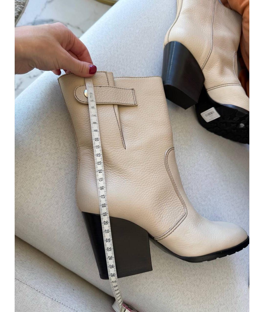 GIUSEPPE ZANOTTI DESIGN Бежевые кожаные полусапоги, фото 5