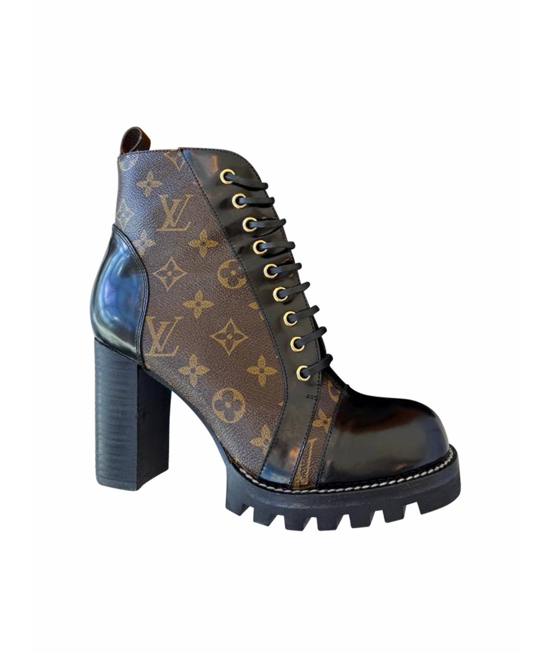 LOUIS VUITTON Коричневые кожаные ботильоны, фото 1