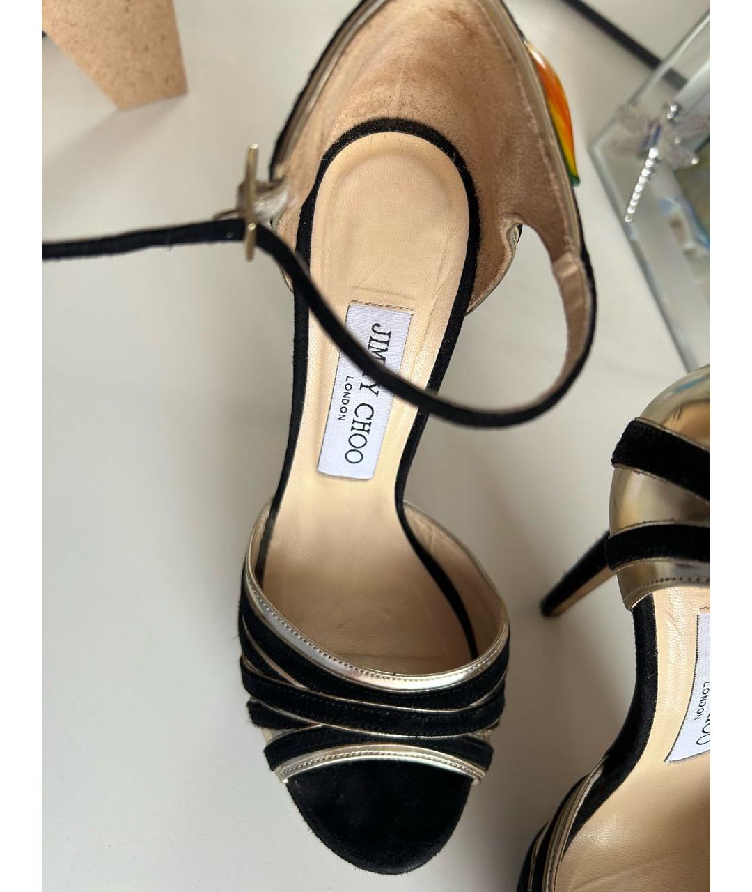 JIMMY CHOO Черные кожаные босоножки, фото 2