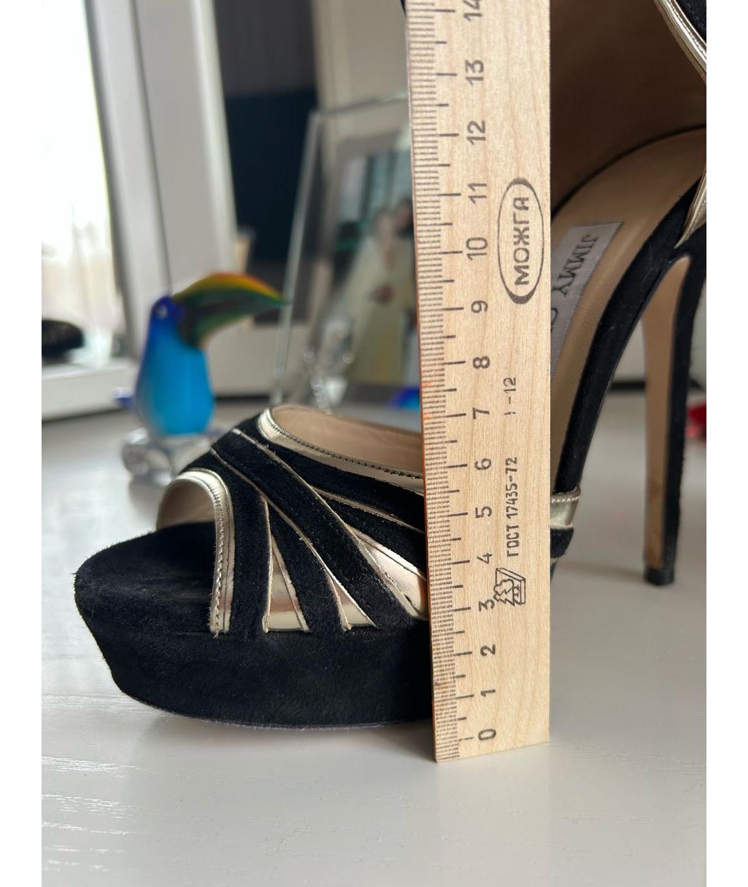JIMMY CHOO Черные кожаные босоножки, фото 6