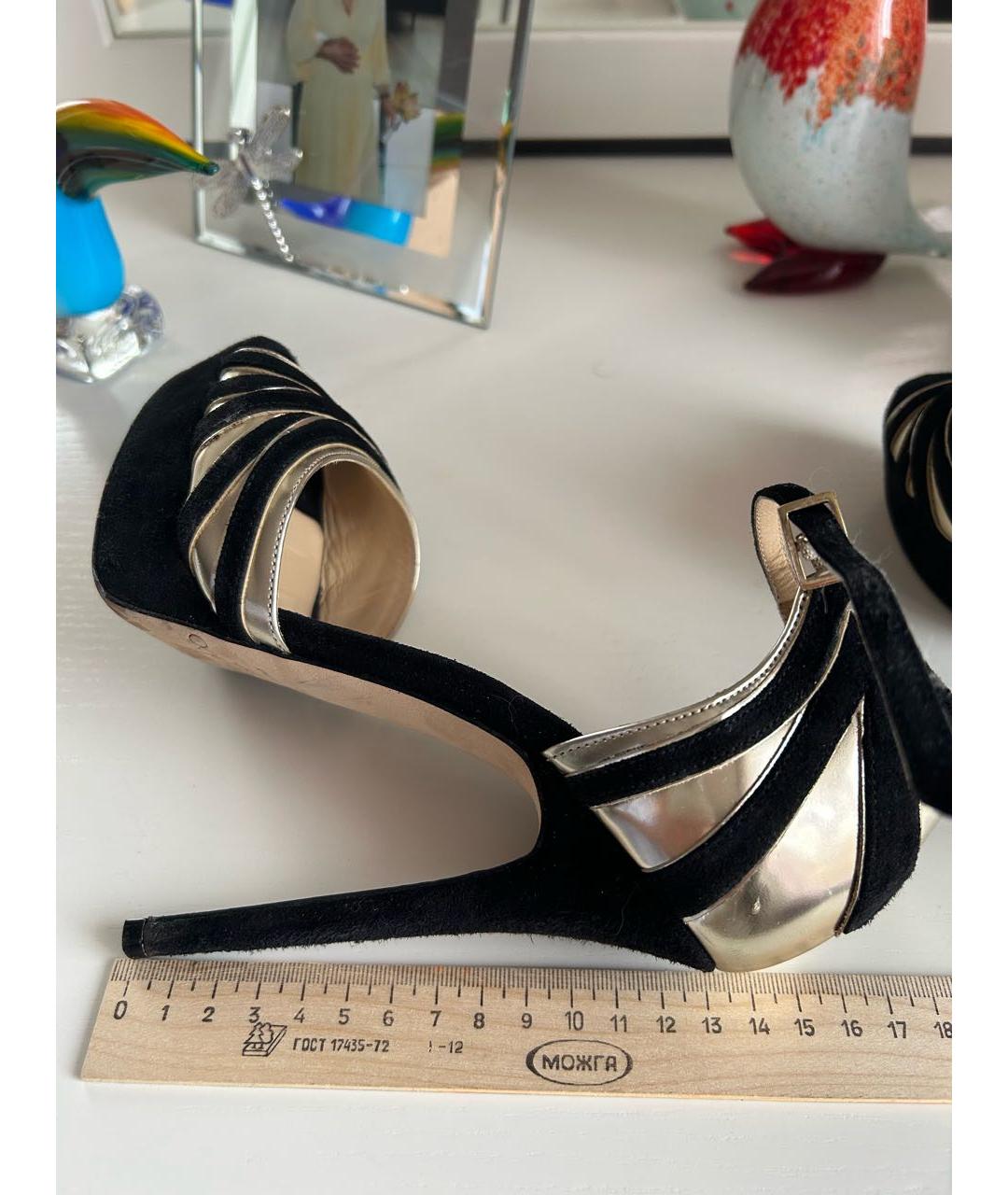 JIMMY CHOO Черные кожаные босоножки, фото 5