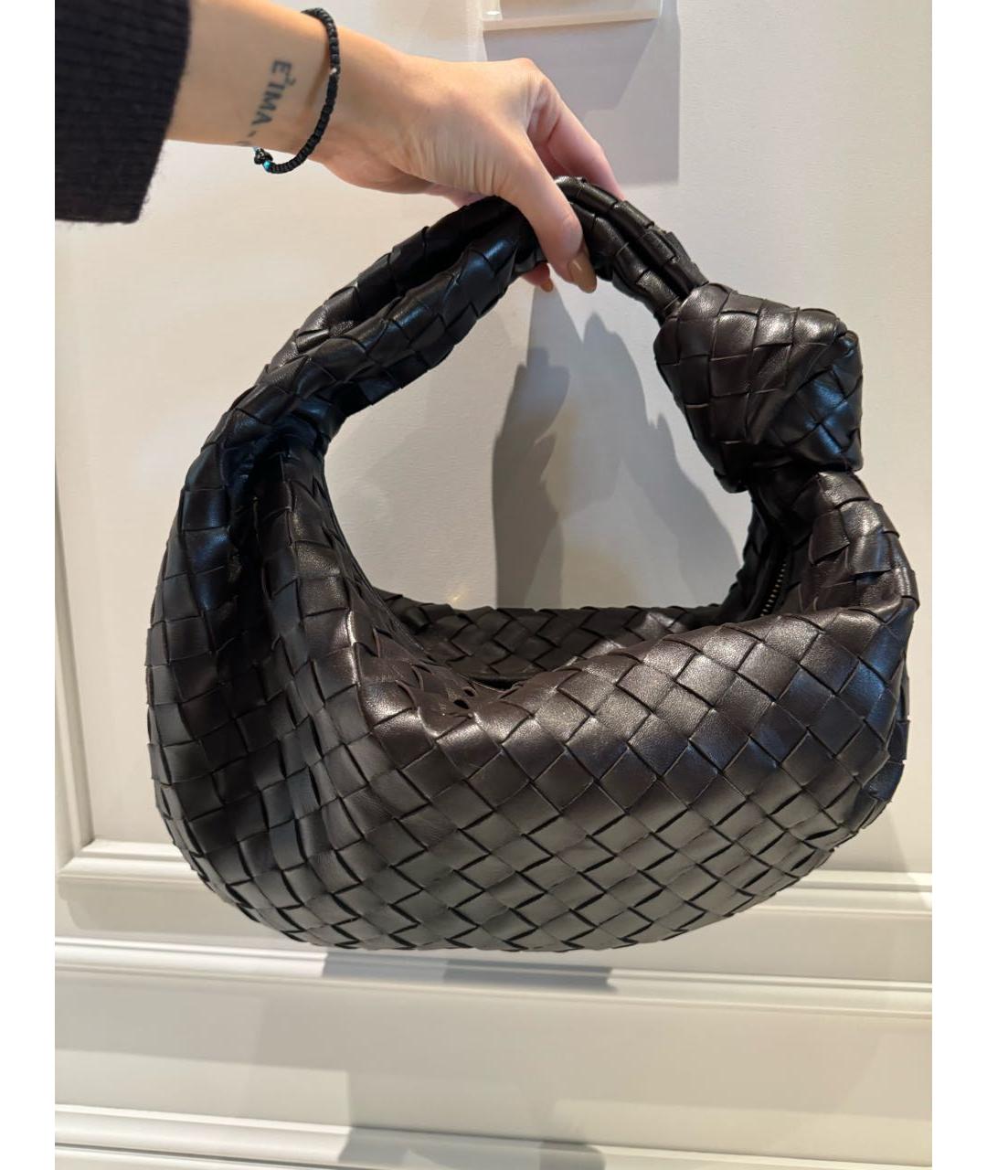 BOTTEGA VENETA Коричневая кожаная сумка с короткими ручками, фото 3