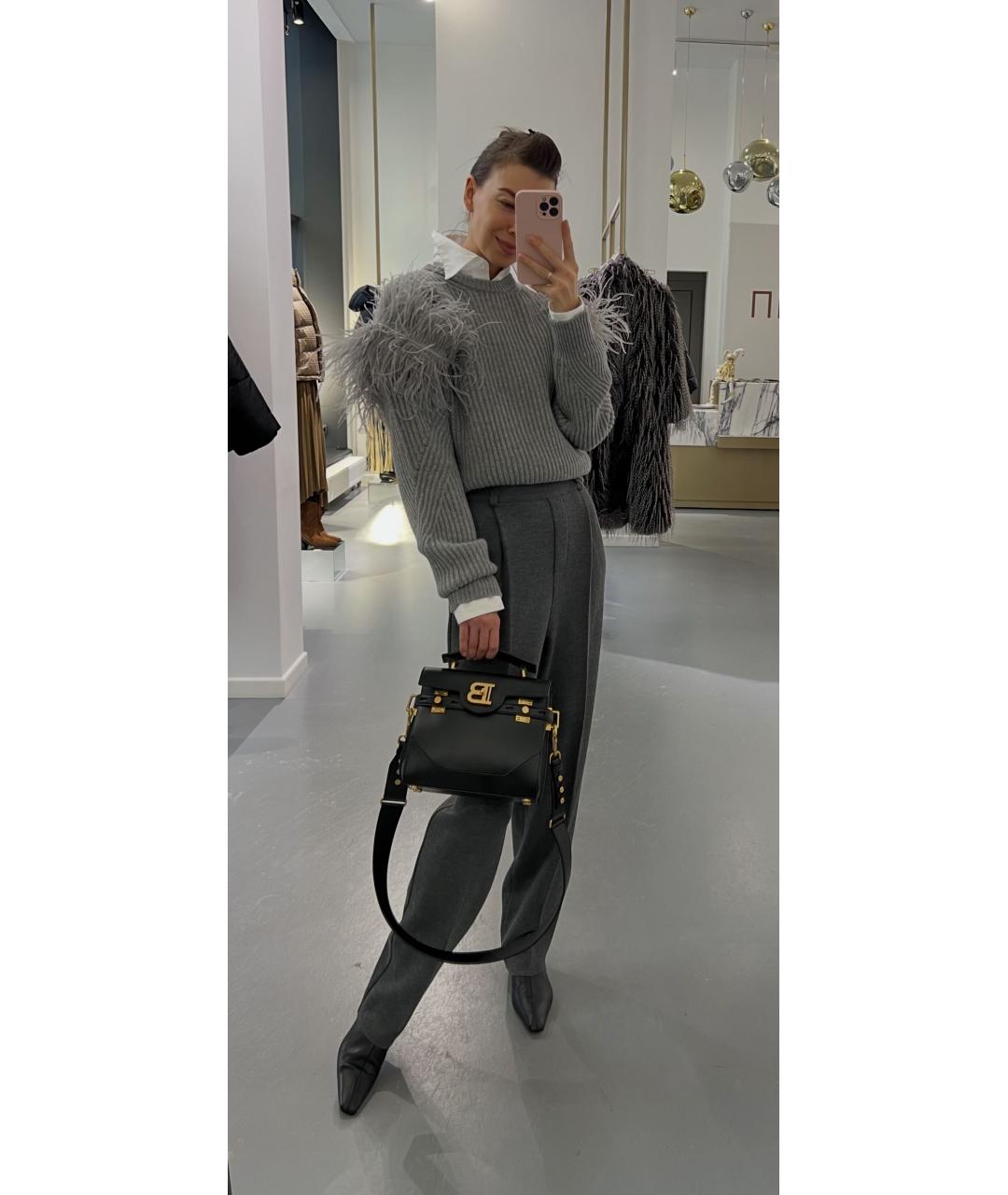 BLUMARINE Антрацитовый шерстяной джемпер / свитер, фото 8
