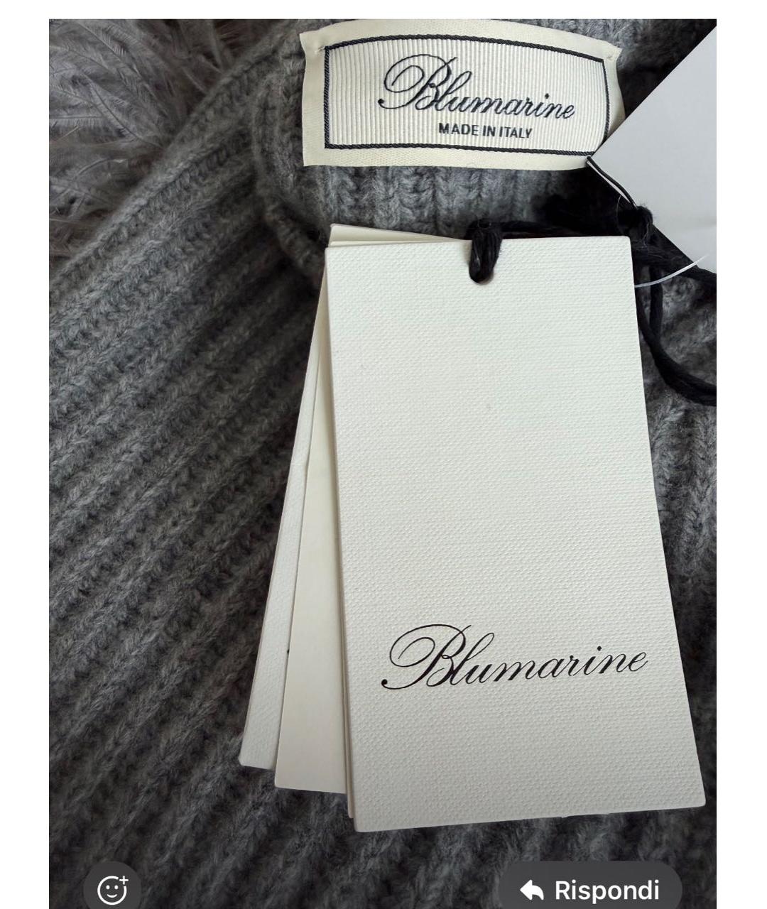BLUMARINE Антрацитовый шерстяной джемпер / свитер, фото 2