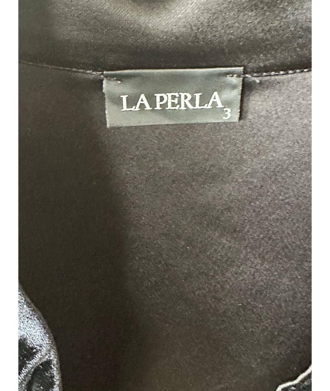 LA PERLA Черная бархатная спортивная куртка, фото 4