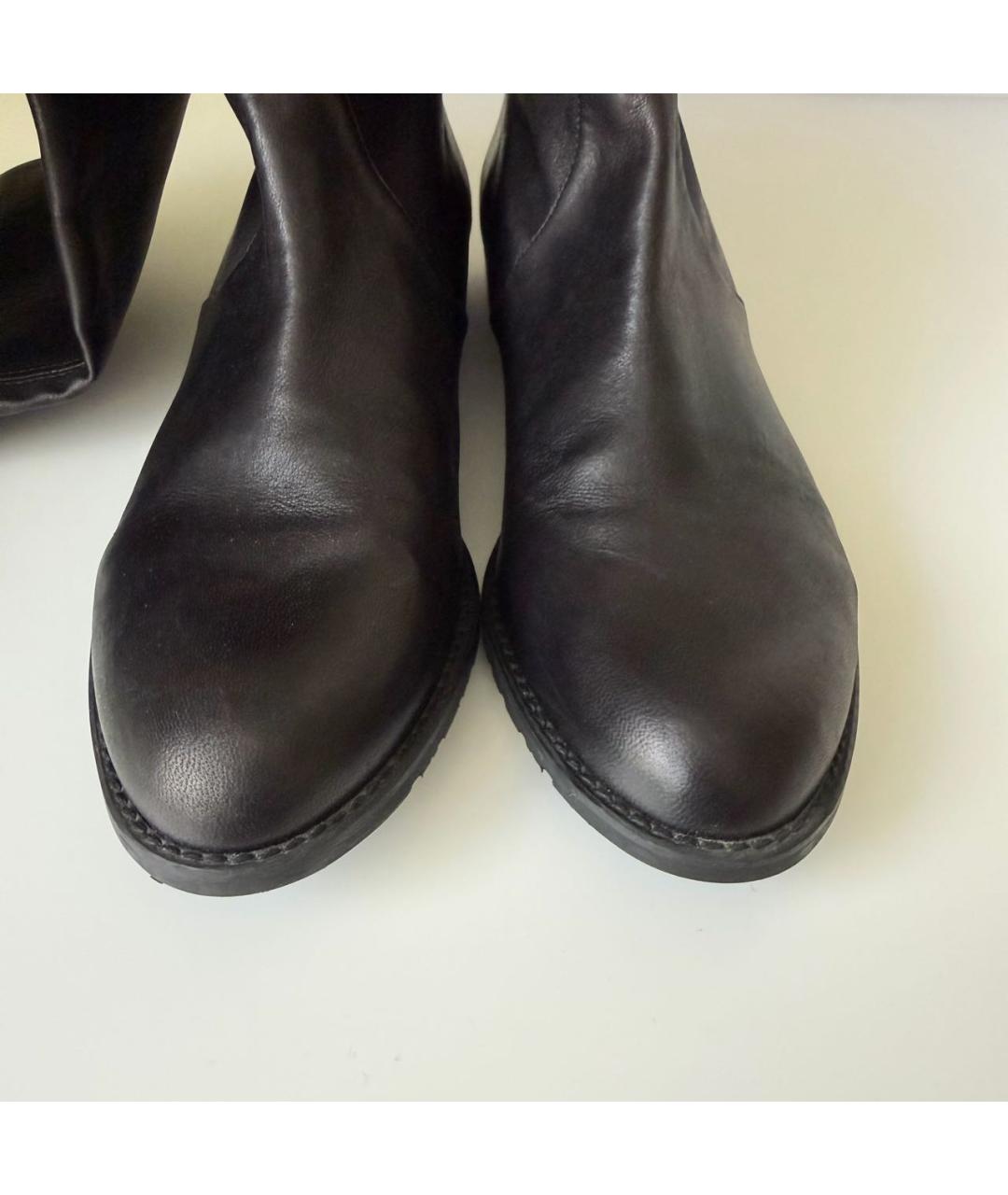 STUART WEITZMAN Черные кожаные ботфорты, фото 3