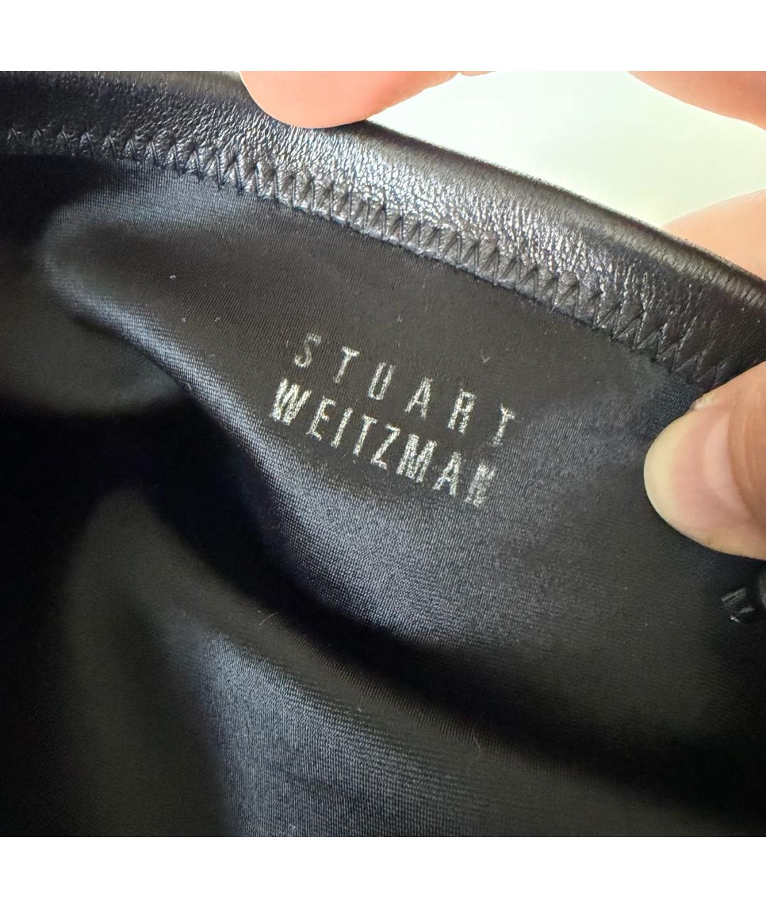 STUART WEITZMAN Черные кожаные ботфорты, фото 6