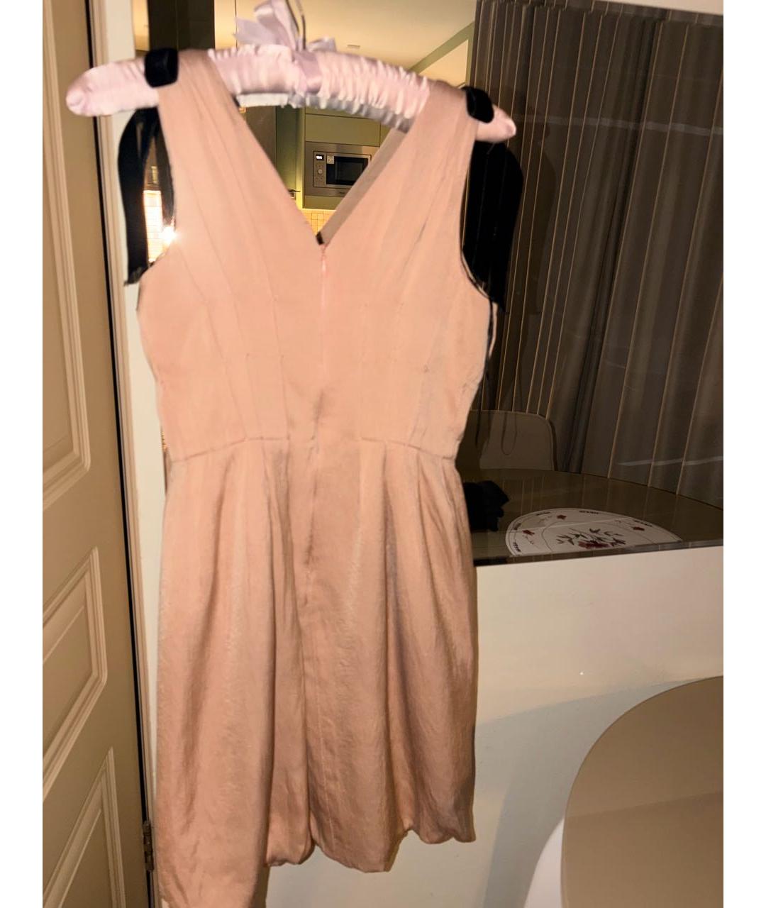 VALENTINO Коралловое шелковое коктейльное платье, фото 2