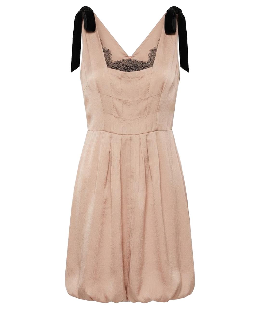 VALENTINO Коралловое шелковое коктейльное платье, фото 1