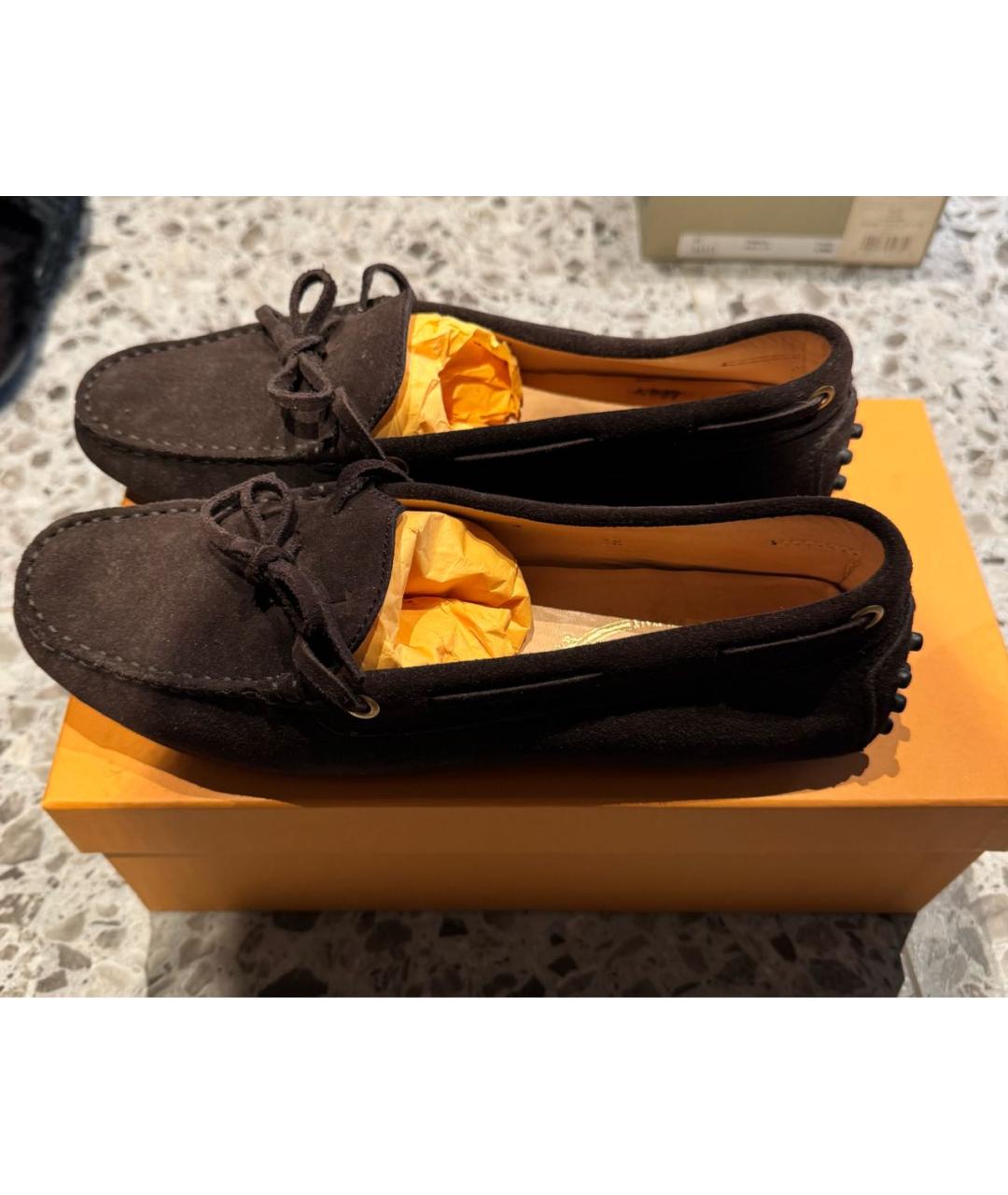 TOD'S Коричневые кожаные мокасины, фото 8